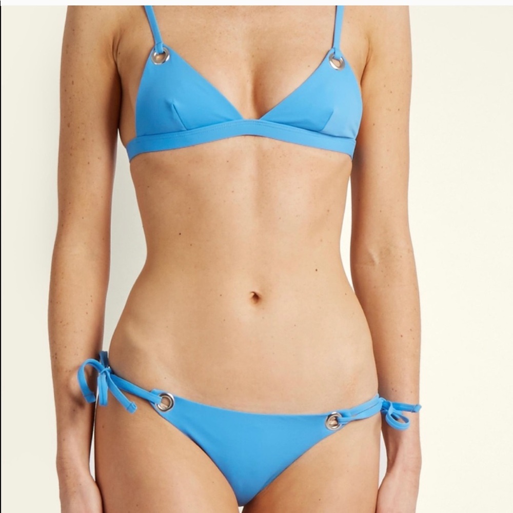 Mara Hoffman blue grommet bikini